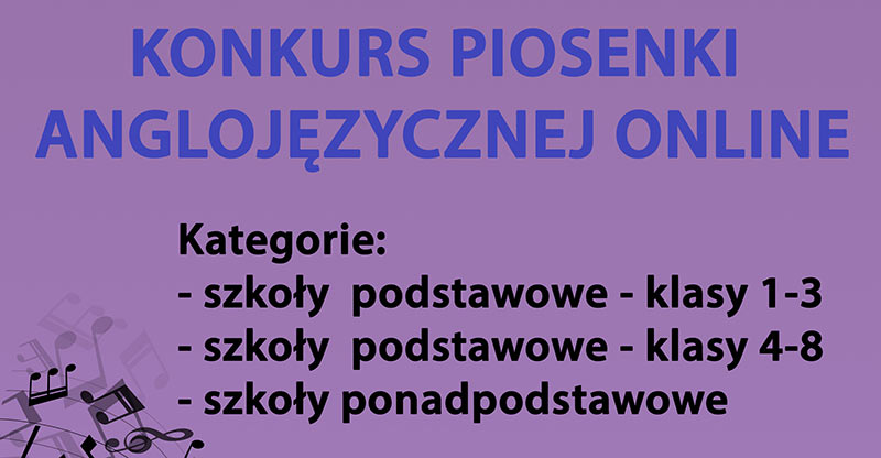 KONKURS PIOSENKI ANGLOJĘZYCZNEJ ONLINE 